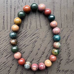 (ONE) Ocean jasper bracelet 8mm SIZE 6.5’